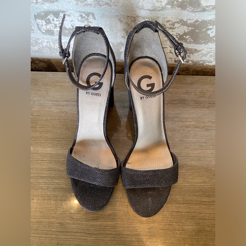Like New G By Guess Black Sparkly Block Heels - image 4